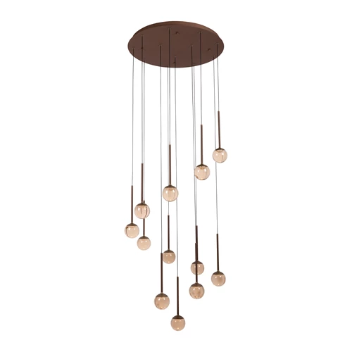 Lucide CALINA - Pendant light - Ø 69,9 cm - LED Dim. - CCT - 12x7W 2200K/3300K - Coffee | Premium - turned off